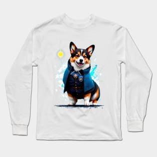 Whimsical Corgi in Magical School Uniform Long Sleeve T-Shirt